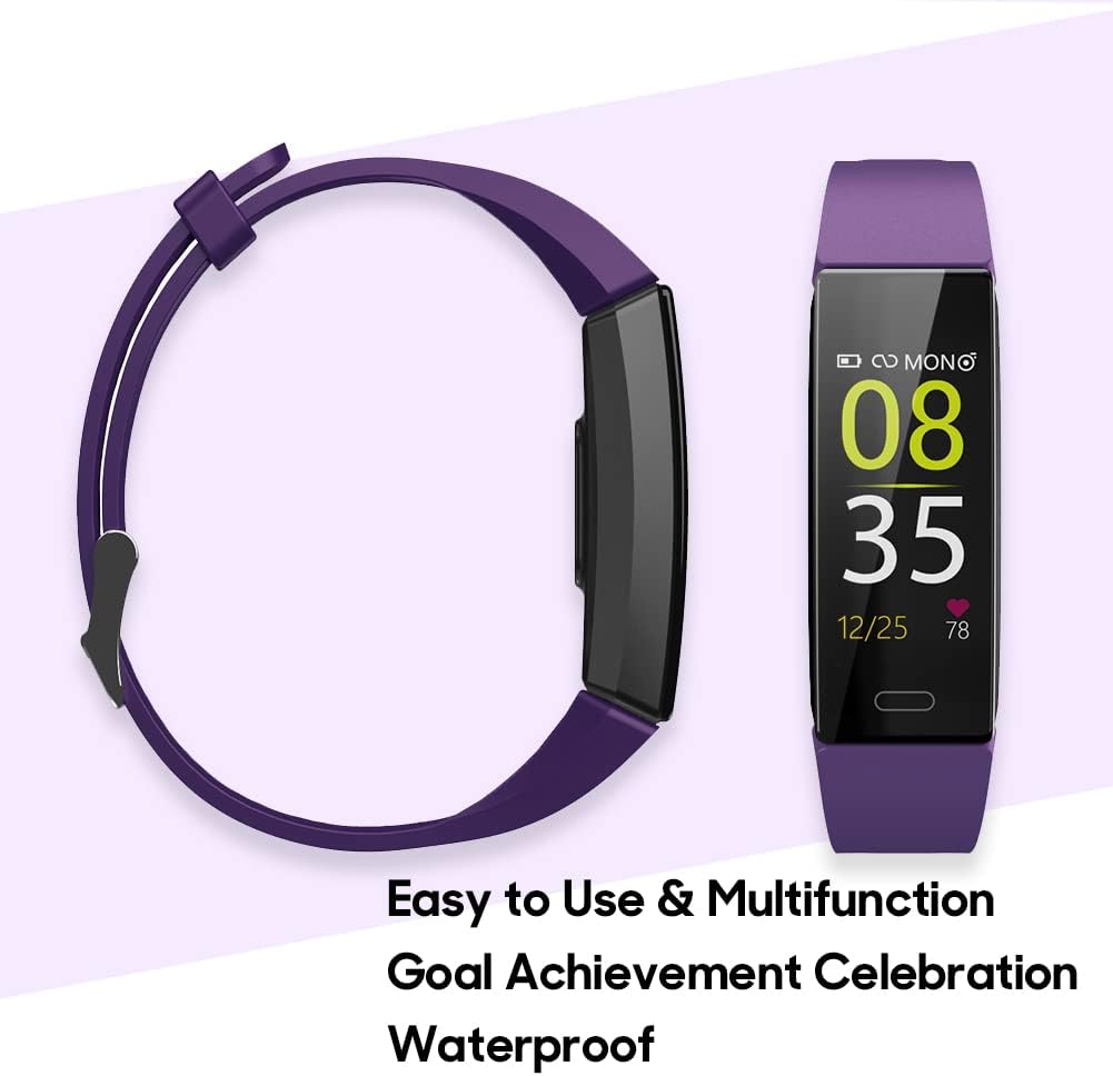 ZURURU Fitness Tracker with Blood Pressure Heart Rate Sleep Health Monitor for Men and Women, Upgraded Waterproof Activity Tracker Watch, Step Calorie Counter Pedometer Purple