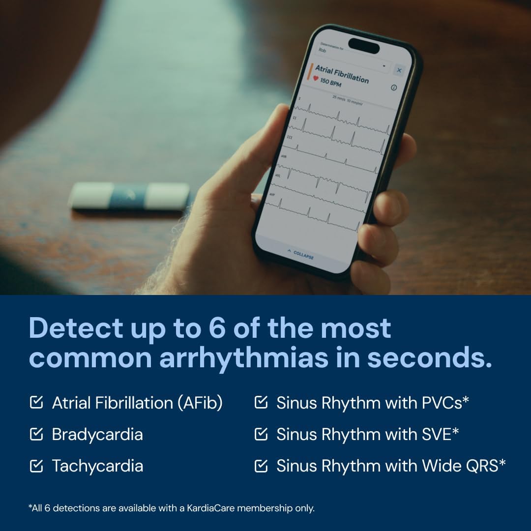 AliveCor KardiaMobile 6-Lead Personal EKG Monitor – Six Views of The Heart – Detects AFib and Irregular Arrhythmias – Instant Results in 30 Seconds – Works with Most Smartphones