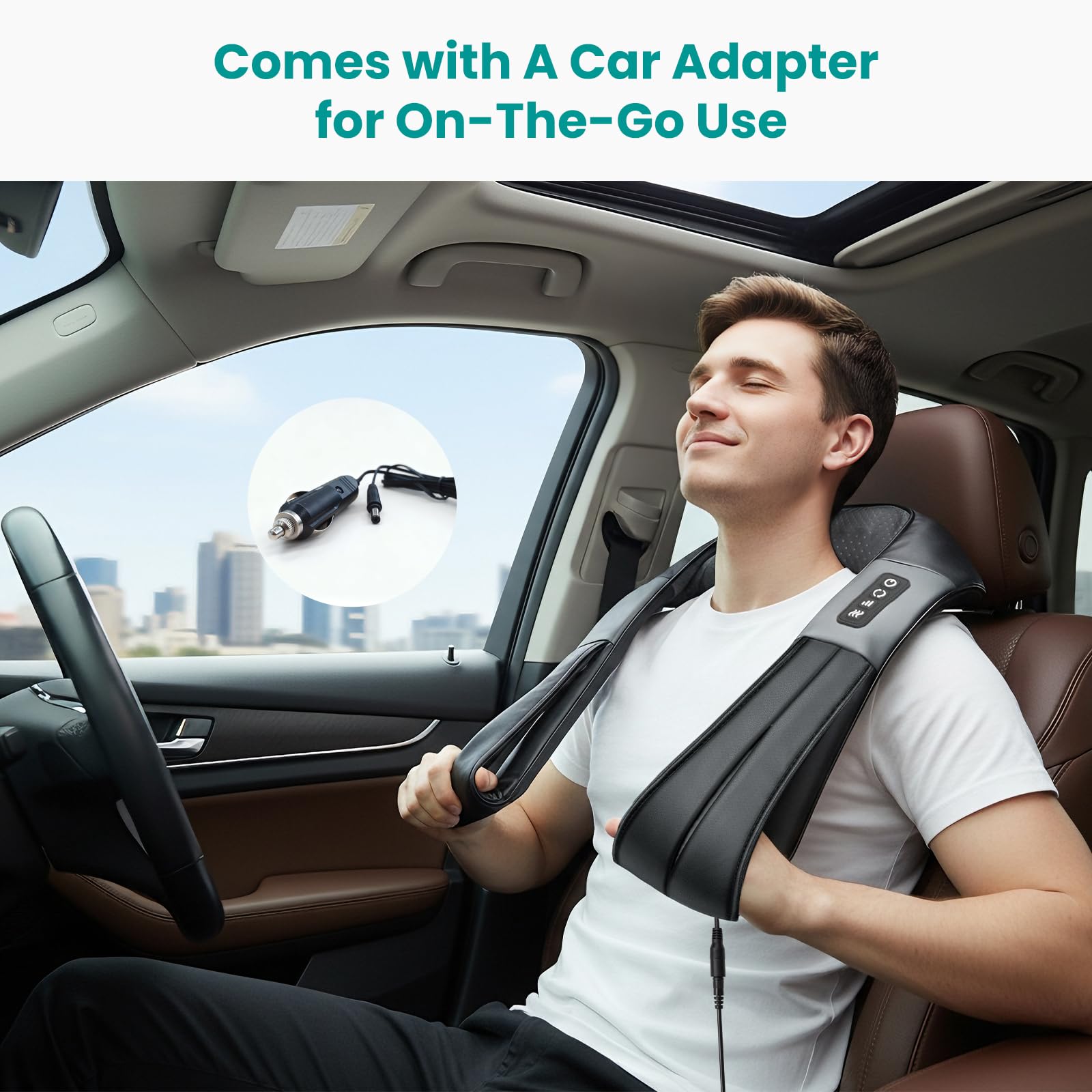 Nekteck Shiatsu Neck Massager for Pain Relief Deep Tissue with Heat, 3D Kneading Massage Pillow Back Shoulder Massagerfor Body Muscle, Plug-in Use for Home Office Car, Gifts for Mom Dad Him Her