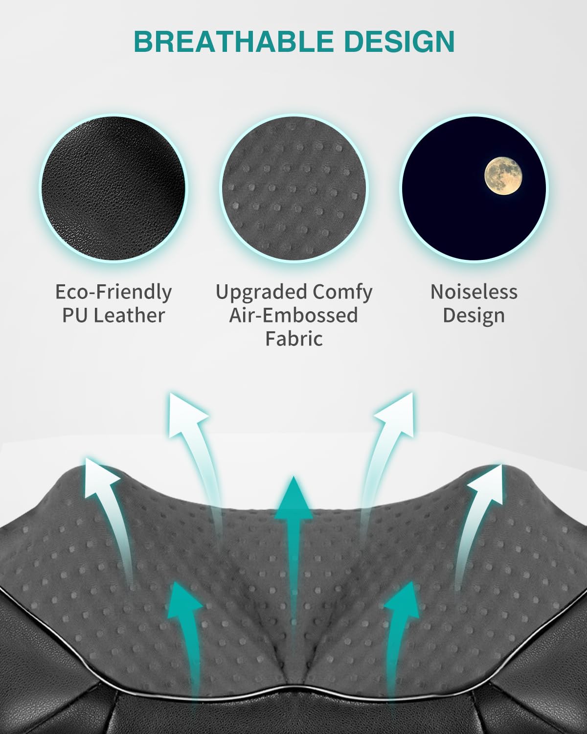 Nekteck Shiatsu Neck Massager for Pain Relief Deep Tissue with Heat, 3D Kneading Massage Pillow Back Shoulder Massagerfor Body Muscle, Plug-in Use for Home Office Car, Gifts for Mom Dad Him Her