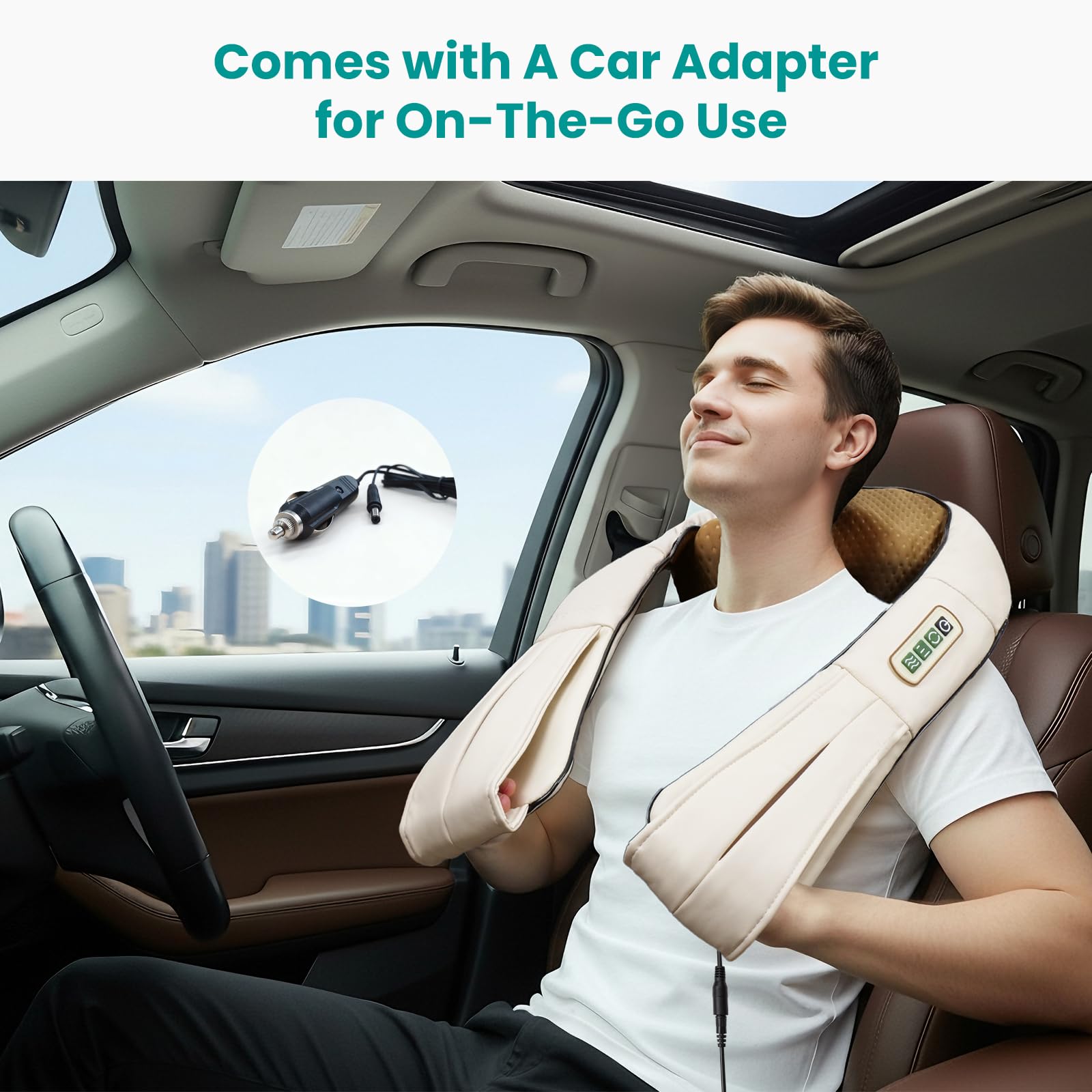 Nekteck Shiatsu Neck Massager for Pain Relief Deep Tissue with Heat, 3D Kneading Massage Pillow Back Shoulder Massagerfor Body Muscle, Plug-in Use for Home Office Car, Gifts for Mom Dad Him Her