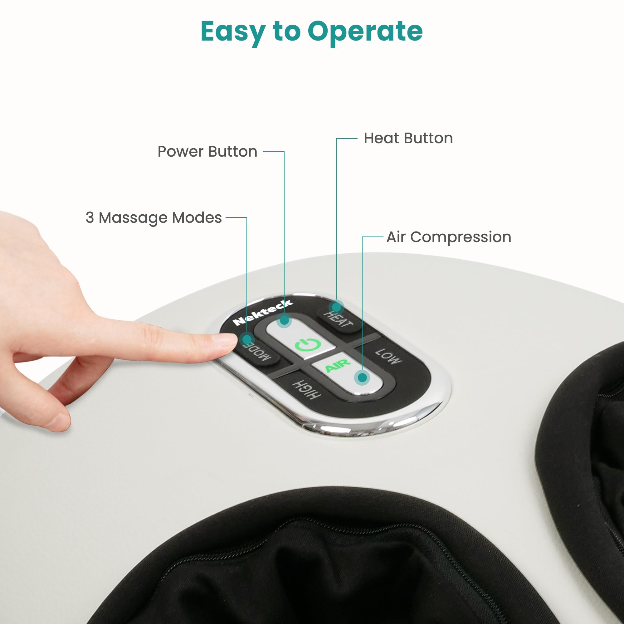 Nekteck Shiatsu Foot Massager with Heat, FSA Eligible Deep Kneading Therapy Air Compression, HSA Feet Massage Improve Blood Circulation Foot Wellness Soothing Pain Relief, Relax for Home Office Use