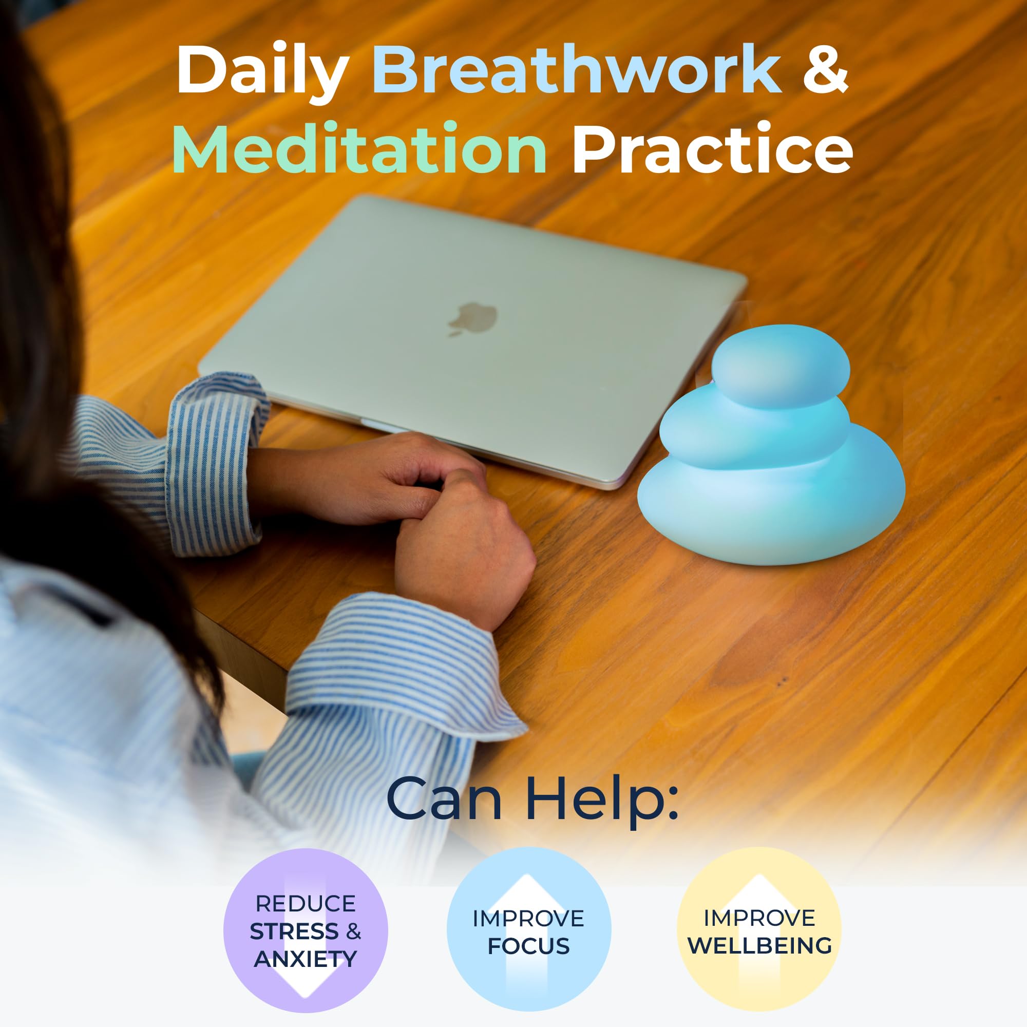 Mindsight 'Breathing Buddha' Guided Visual Meditation Tool for Mindfulness | Slow Your Breathing & Calm Your Mind for Stress & Anxiety Relief | Perfect for Adults & Kids | Relaxing Self Care Gift