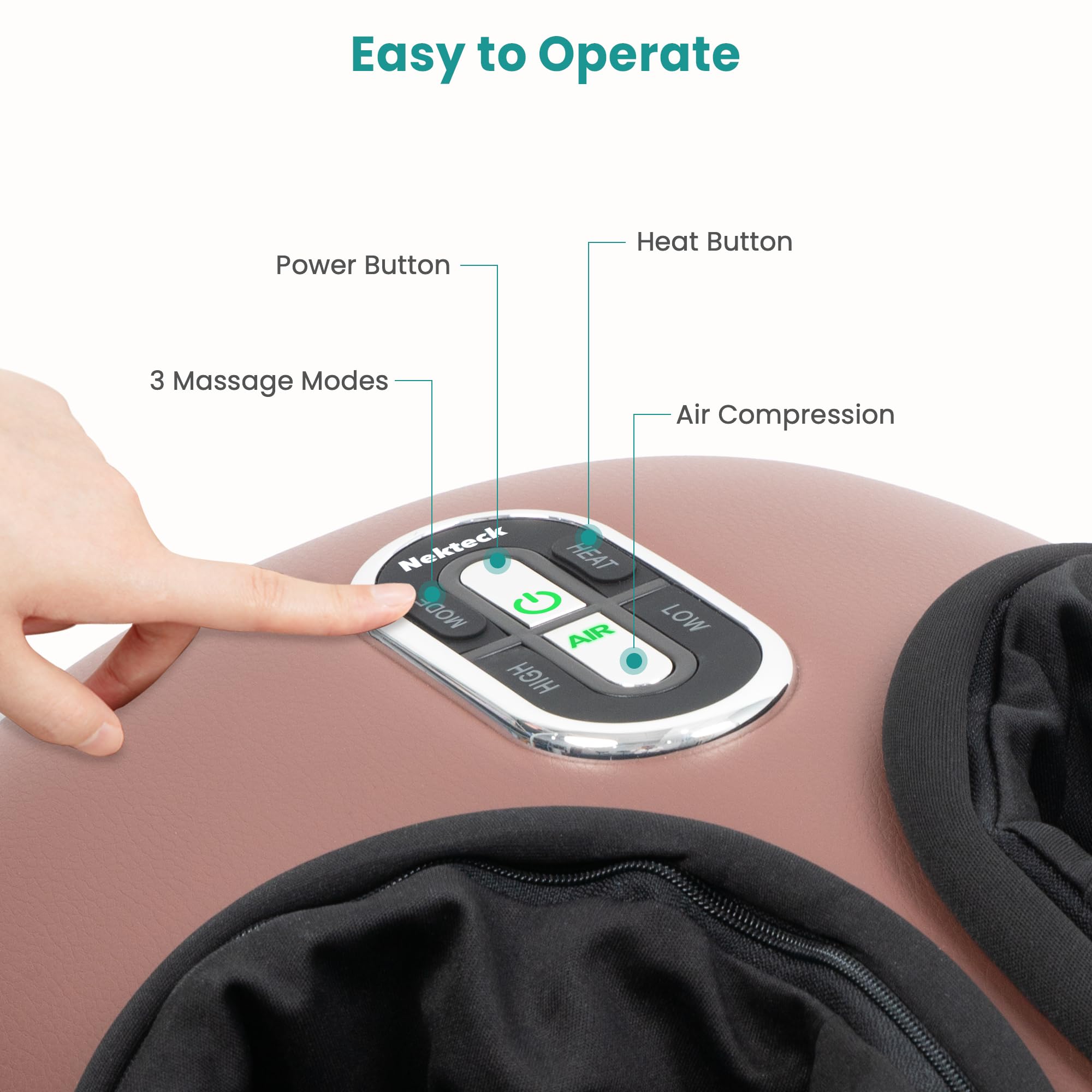 Nekteck Shiatsu Foot Massager with Heat, FSA Eligible Deep Kneading Therapy Air Compression, HSA Feet Massage Improve Blood Circulation Foot Wellness Soothing Pain Relief, Relax for Home Office Use