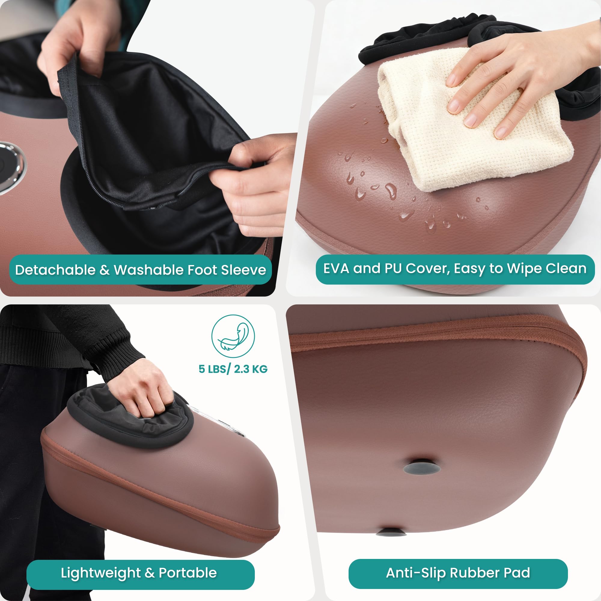 Nekteck Shiatsu Foot Massager with Heat, FSA Eligible Deep Kneading Therapy Air Compression, HSA Feet Massage Improve Blood Circulation Foot Wellness Soothing Pain Relief, Relax for Home Office Use